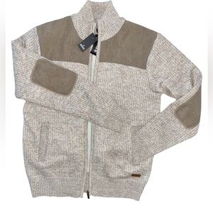 42. BUFFALO DAVID BITTON knit zippered fur lined sweater cardigan Sz L NWT $109